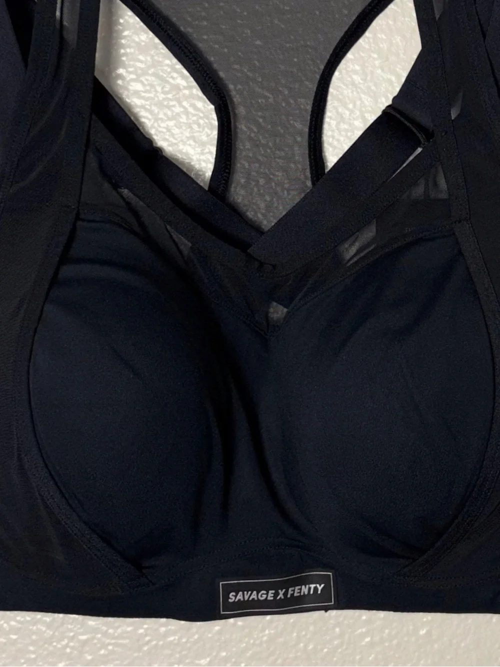 NWT Savage X Fenty Breakthru High-Impact Sports Bra Caviar Black women's 36D